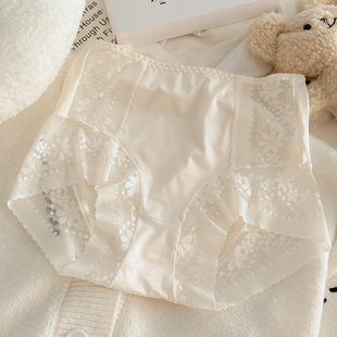 丝绸缎面内裤女2024新款大码胖mm高腰收腹提臀无痕短裤头高端法式