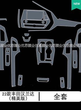 21-22款汉兰达内饰排挡仪表中控膜屏幕导航透明TPU保护膜隐形车衣