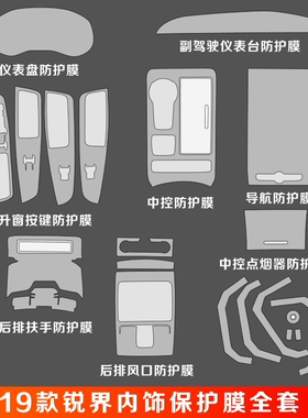 15-19-20款福特新锐界中控面板内饰保护贴膜TPU透明膜锐界改装饰