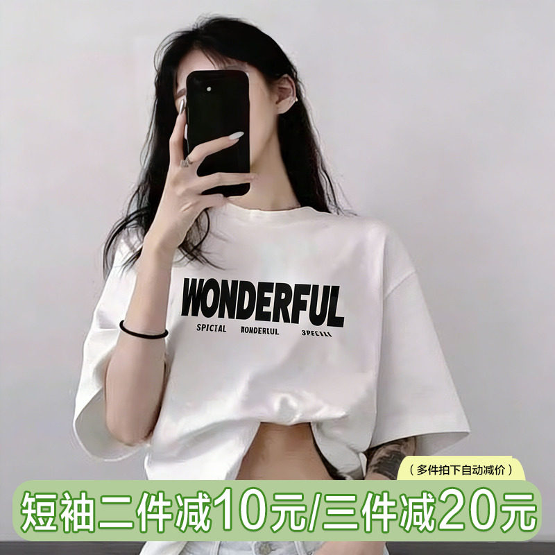 潮流印花短袖t恤女ins图片