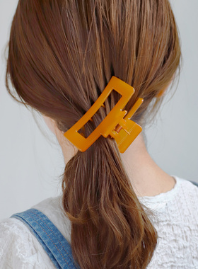 日本本土ane mone温柔风极简方形头饰鲨鱼夹后脑勺洗澡抓发夹