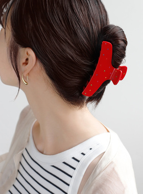 日本本土ane mone甜美可爱彩钻抓夹鲨鱼夹盘发波点发夹头饰