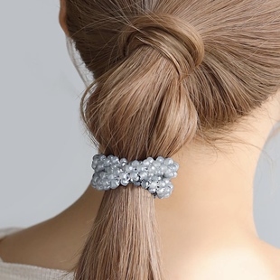 日本本土anemone水晶彩色弹力皮筋发圈马尾头绳手链两用发饰