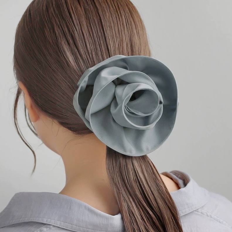 Anemone玫瑰花弹簧夹高级感发卡