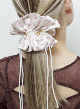 日本本土代购GOLDY抽绳发圈碎花大肠发圈绑带发饰甜美可爱发绳女