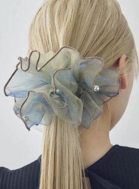 日本本土Goldy新款发圈荷叶边网纱高级感高弹力大肠发圈头绳