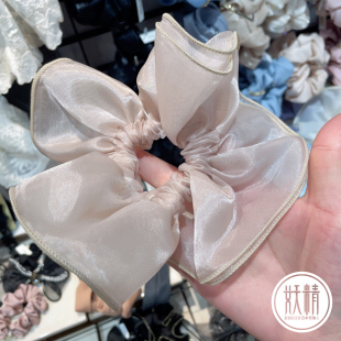 日本本土欧根纱发绳气质甜美大肠发圈高级感头绳网纱扎头绳