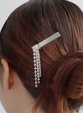 日本本土Ane mone发夹日系马尾夹银色时尚刘海夹碎发夹链条款