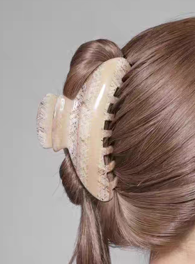 日本本土Ane mone百搭纹理抓夹女后脑勺发夹高级感鲨鱼夹新款