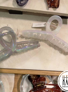 日本本土ane mone气质优雅炫彩半透明女士盘发抓夹鲨鱼夹发饰