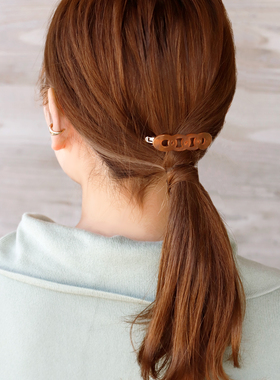 日本本土ane mone气质麻花发夹复古链条树脂边夹刘海鸭嘴夹
