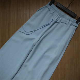 子高腰天丝牛仔裤 长裤 加长阔腿裤 春夏女款