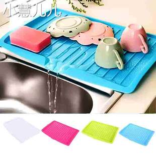 Drainer Rack Kitchen Dish Sink Drying Large Plastic Tray