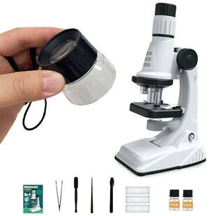 Kids Microscope Kit 200x 600x 1200x Biological Science Stem