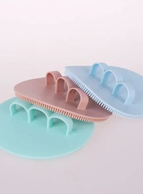 Silicone Body Scrubber Natural Bristles Skin Exfoliator Scru