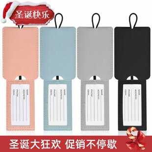Leather Luggage Travel Set Name Suitcase 4PCS Tags