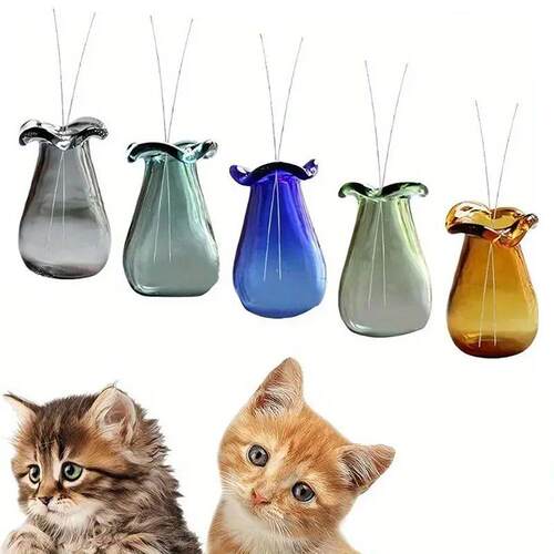 2pcs Mini Cat Whisker Vases Glass Cats Whiskers Holder Minia