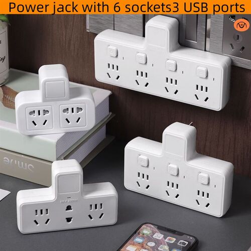 Power Strip with 6 Outlets and 3 USB Ports Extension Cord