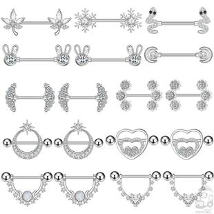 PCS Snake Rabbit Heart Nipple Piercings Women Nipple Rings