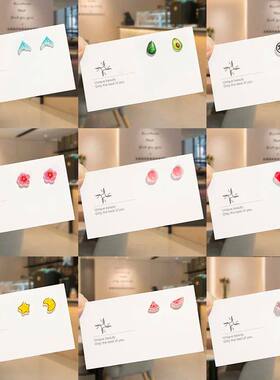 Round Magnetic Non-Piercing Clips on Stud Earrings Cute