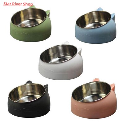 Cat Dog Bowl 15 Degrees Raised Stainless Steel Cat Bowls Saf