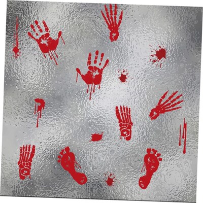 Halloween party decorations blood handprints window stickers