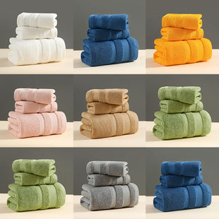 Pure Cotton Bath Towel set 纯棉毛巾浴巾三件套加厚全棉浴巾