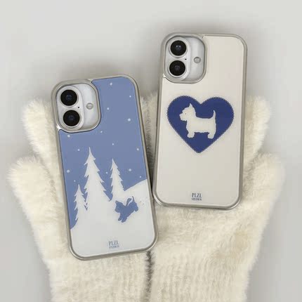 ZEO 韩国代购 小众设计ins风 雪中西高地手机壳 苹果三星保护壳