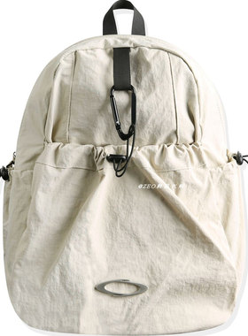 ZEO 韩国代购 NOIAGO 官网正品 时尚百搭简约束带大口袋双肩背包