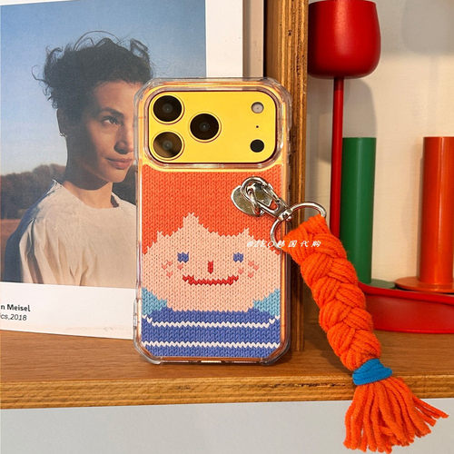 韩国代购delphin笑脸针织手机壳