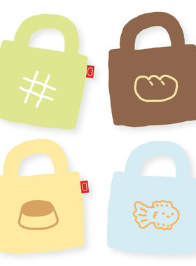 韩国正品代购 hookka 卡通棉布包 ins小众设计 休闲百搭帆布背包