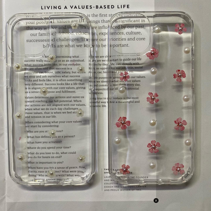 韩国代购 官网正品 ins小众设计 小清新珍珠花朵透明手机壳 苹果iPhone15三星Z flip折叠保护壳,3C数码配件,手机保护套/壳,淘宝优惠券,粉丝福利购,淘宝优惠卷