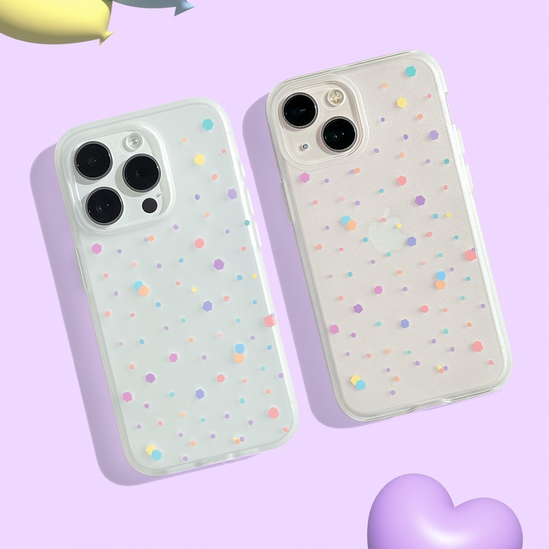 韩国代购糖果六边印花磨砂手机壳