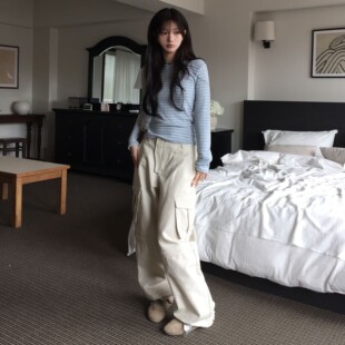 ZEO 韩国代购 modimood 官网自制 长裤变短 一裤两穿休闲工装长裤