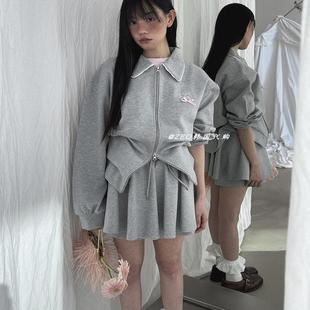 ZEO 韩国代购 BY CHAPTER 东大门蝴蝶结卫衣外套 防走光短裤裙