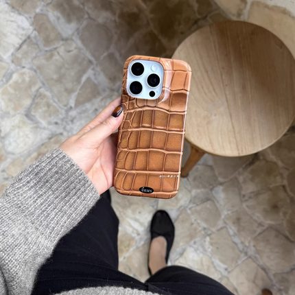 韩国代购 vases 小众设计ins风 鳄鱼纹印花手机壳 苹果三星保护壳