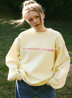 限时特价 韩国代购 chancechance 宽松百搭 CEC字母休闲加绒卫衣