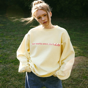 限时特价 韩国代购 chancechance 宽松百搭 CEC字母休闲加绒卫衣