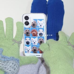 ZEO 韩国代购 byemypie 小众设计 狗狗大头照印花手机壳 苹果三星