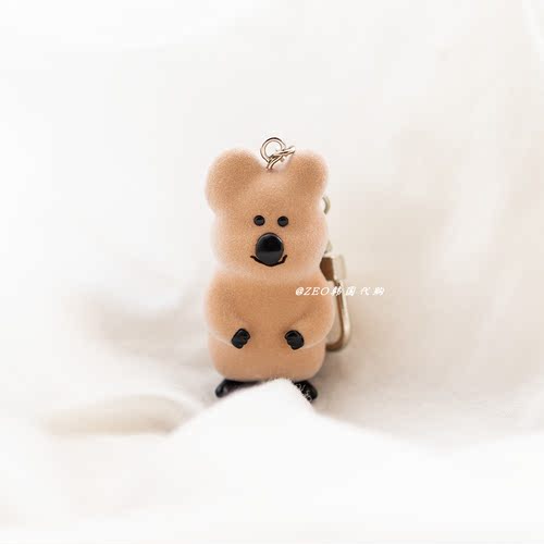 韩国代购Quokka软木绒毛钥匙链