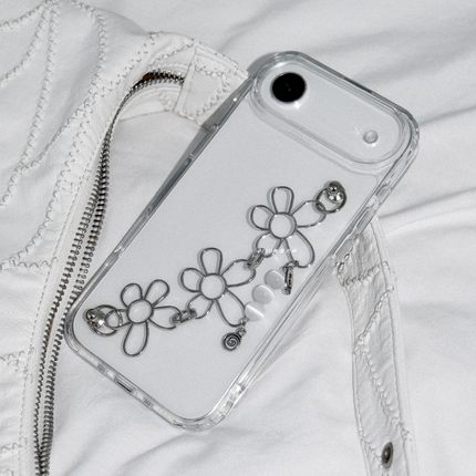 韩国代购 小众设计ins风 链条手持带透明手机壳 苹果三星保护壳