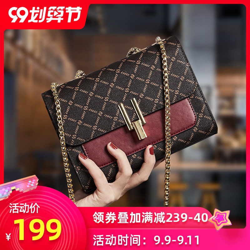 CLUCI女包2020新款潮时尚大容量斜挎包百搭ins小ck链条包女士包包