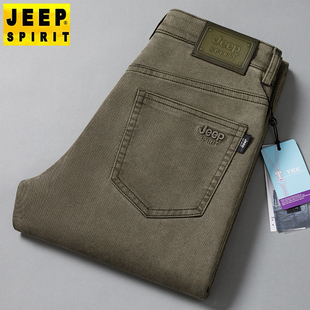 宽松直筒宽松男装 男士 秋冬厚款 裤 JEEP吉普官方正品 子男式 牌休闲裤