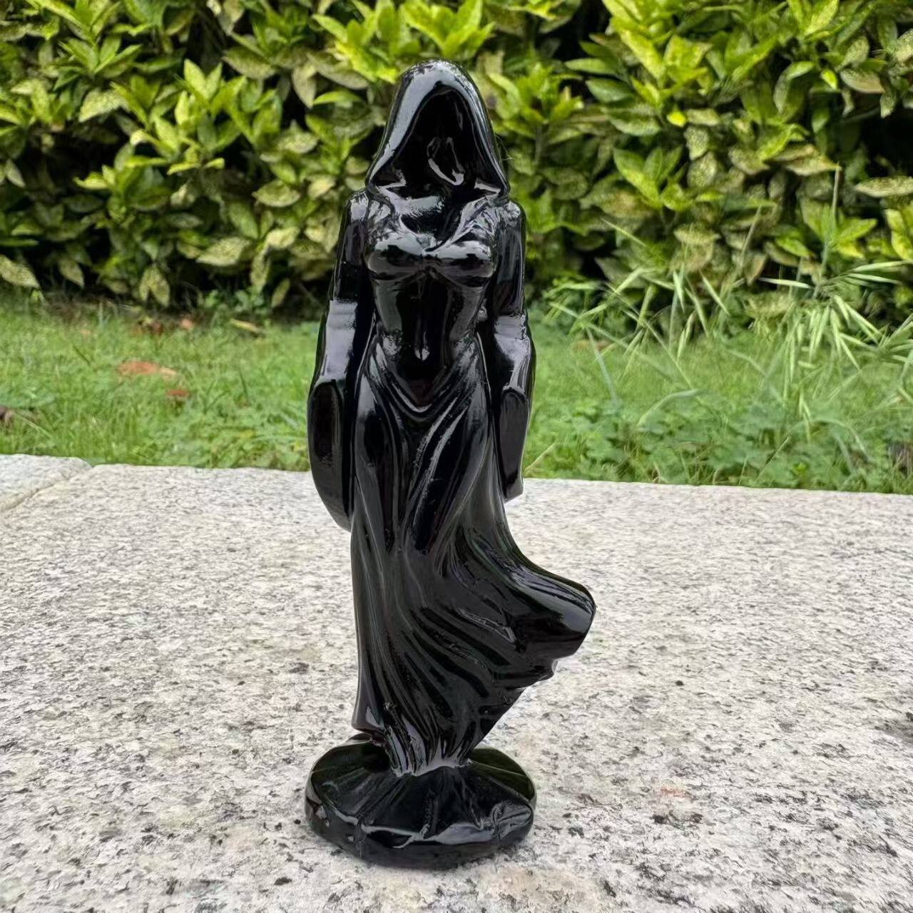 天然水晶原石打磨工艺品家居灵性摆件黑曜石雕刻奇石幽灵摆件