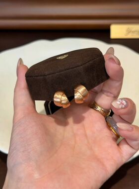 缠绕金属拉丝质感S925纯银针交叉几何耳钉女2026新款设计感简约