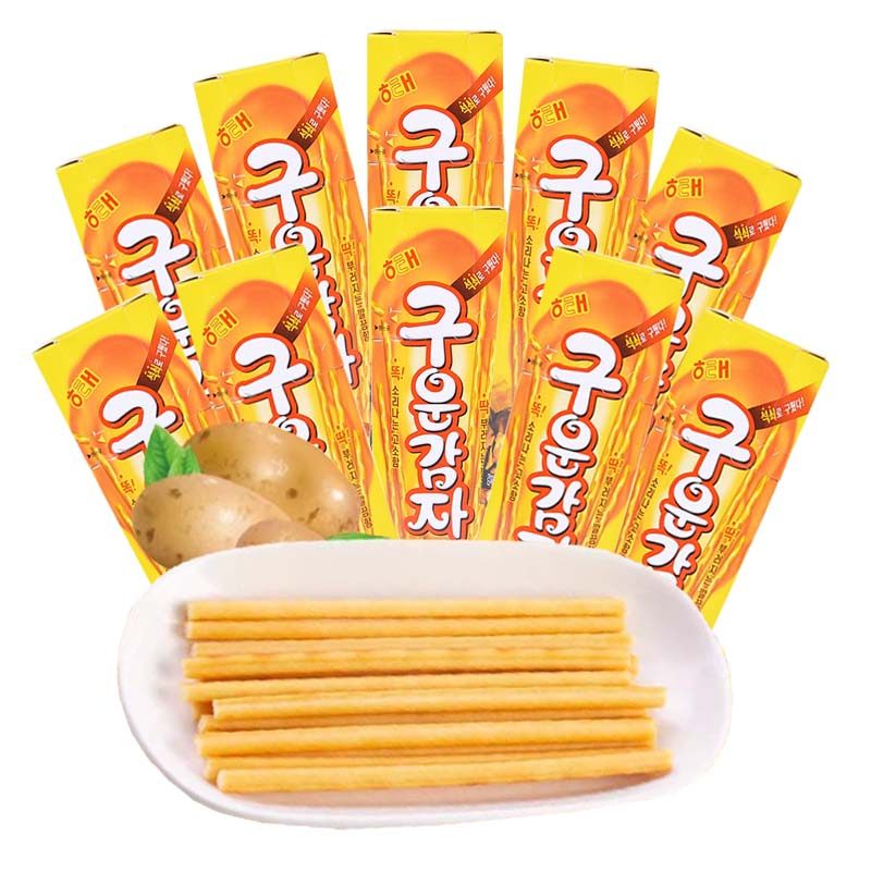 韩国进口休闲膨化零食海太碳烤薯条棒饼干马铃薯土豆条儿童饼干
