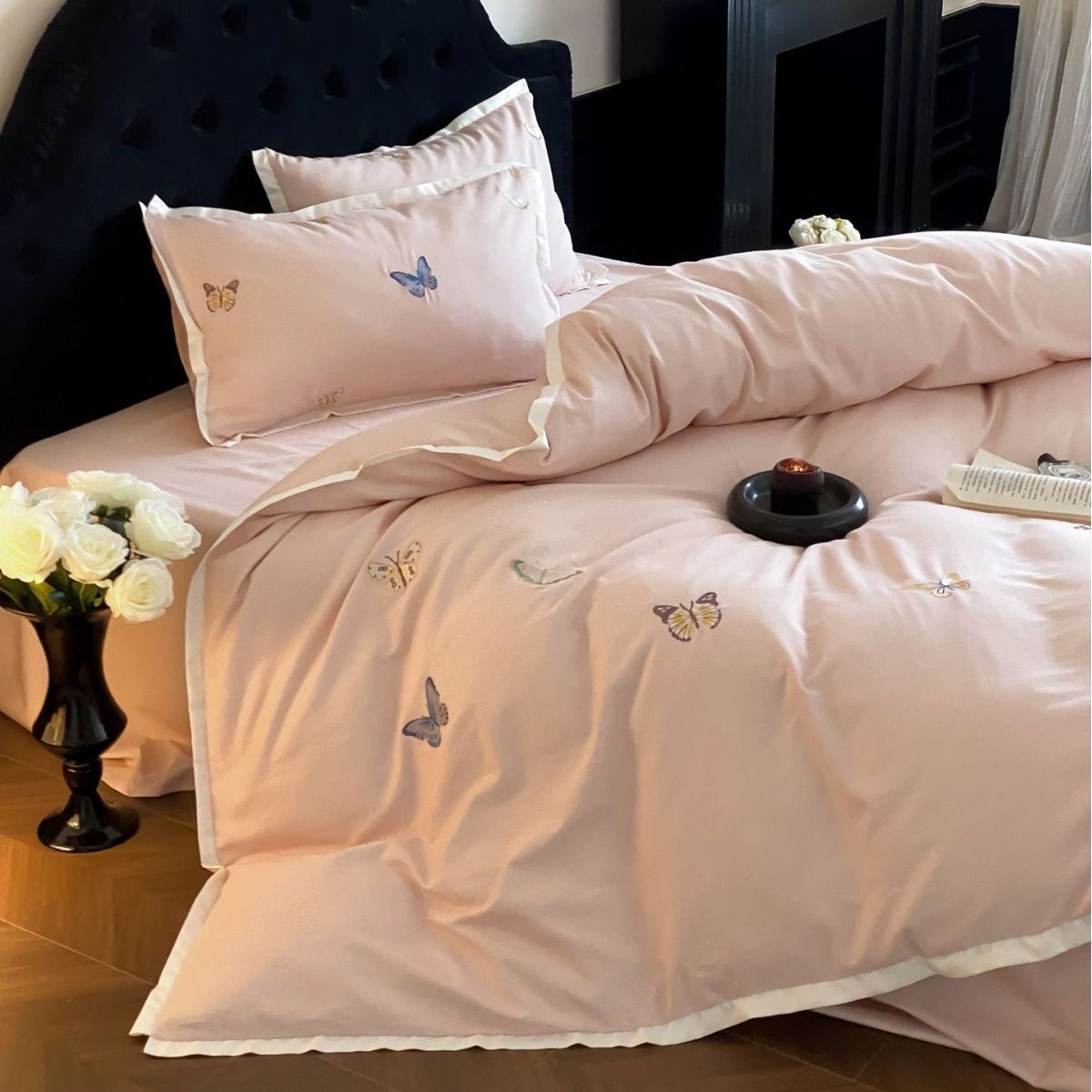 海门区静月庭纺织品厂100s新疆长绒棉轻奢全棉磨毛四件套加厚