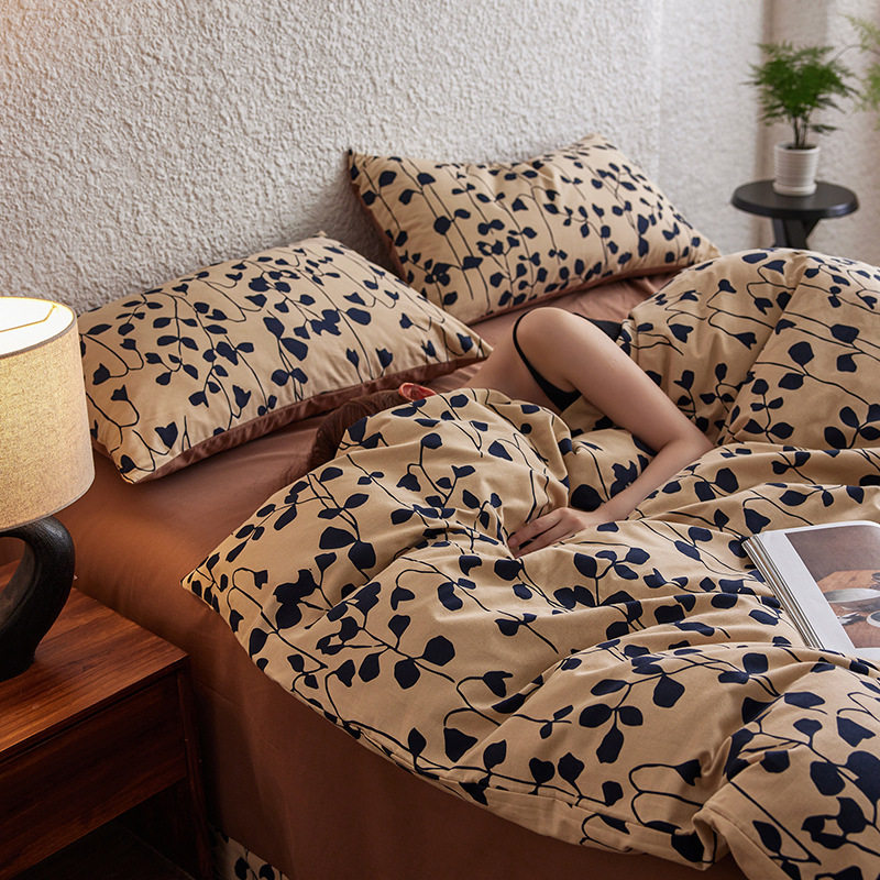 海门区静月庭纺织品厂高档复古A类长绒棉加厚全棉印花磨毛四件套