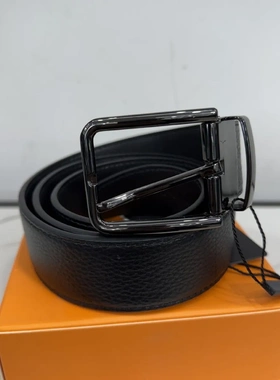 【H家】头层牛皮！合金头！撤柜黑色针扣皮带高档商务1W002A