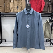 男条纹无缝舒适通勤穿搭衬潮M6C799 衬衫 豆家 商务休闲翻领长袖